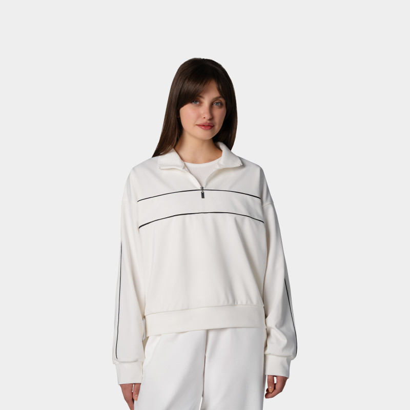 Women's sports blouse with front chain zip